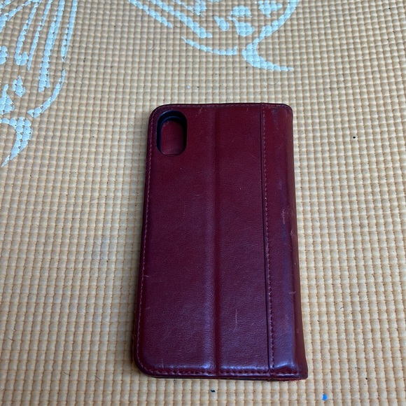 ProCase in a deep blood leather red IPhone XS case. It has sections for CC. - Picture 3 of 3